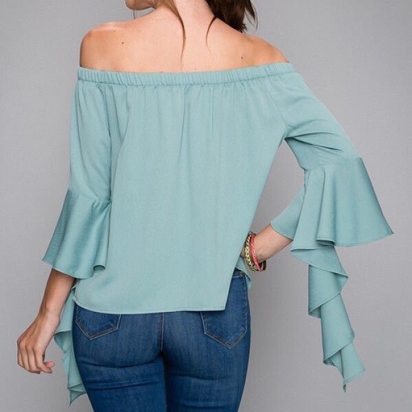Bell Sleeve Off the Shoulder Top - Picture 4 of 5